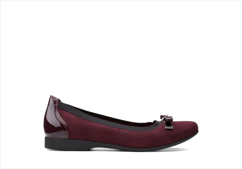 Un Darcey Bow / Burgundy Suede Womens Shoes Un Darcey Bow / Burgundy Suede Womens Shoes