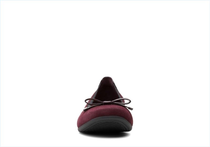  Un Darcey Bow / Burgundy Suede Womens Shoes
