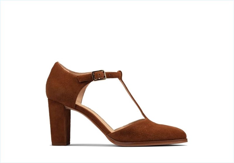 Kaylin 85 T Bar / Tan Suede Womens Shoes Kaylin 85 T Bar / Tan Suede Womens Shoes