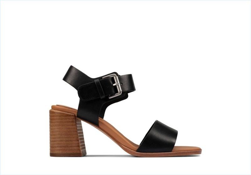 Landra 70 Strap / Black Leather Womens Sandals Landra 70 Strap / Black Leather Womens Sandals