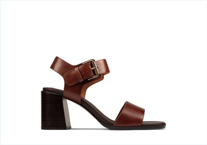 Landra 70 Strap / Dark Tan Leather Womens Sandals Landra 70 Strap / Dark Tan Leather Womens Sandals