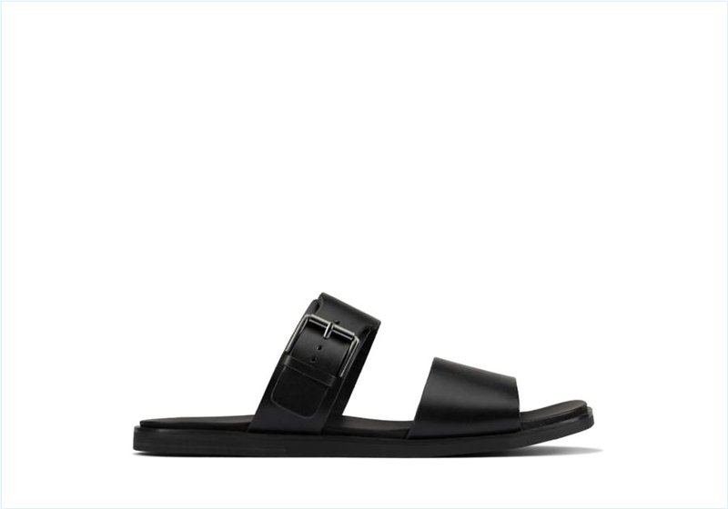 Ofra Slide / Black Leather Womens Sandals Ofra Slide / Black Leather Womens Sandals