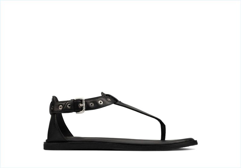 Karsea Post / Black Leather Womens Sandals Karsea Post / Black Leather Womens Sandals