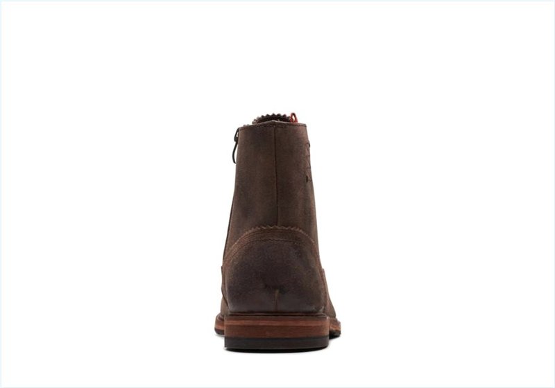  Clarkdale West / Dark Brown Suede Mens Boots