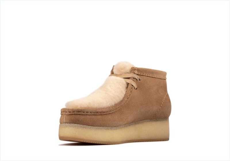  Wallabee Wedge / Light Tan Suede Womens Originals Icon Boots