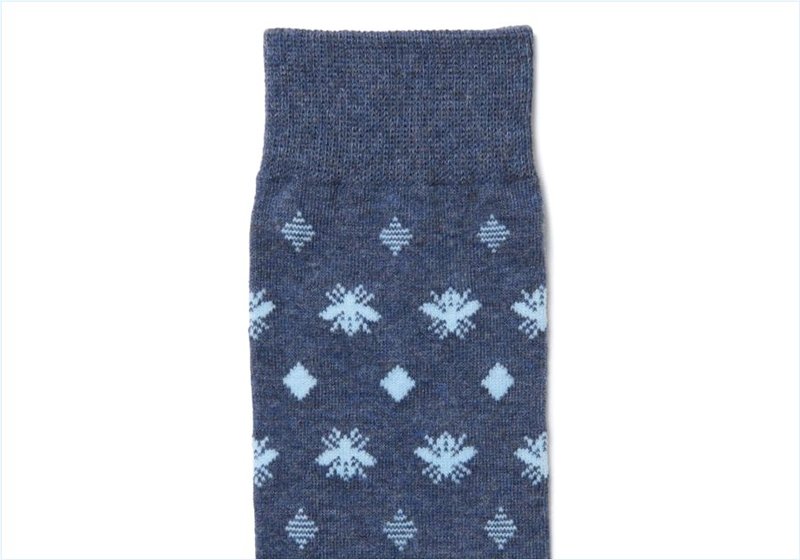  Bee Diamond Crew / Denim Mens Accessories Socks